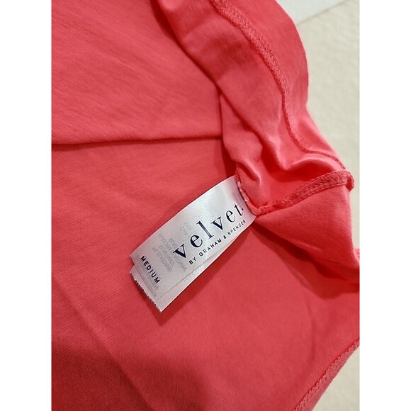 NWT Velvet Graham Spencer Top Womens Medium Pink Crew Neck T-Shirt Cotton Blend - Picture 5 of 7
